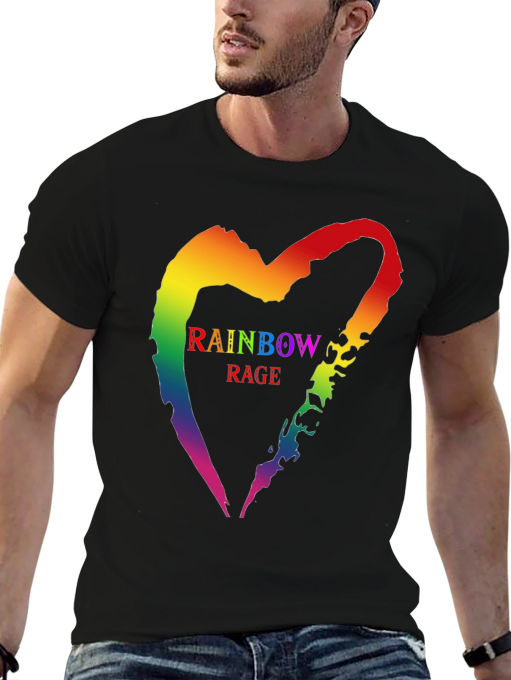 Rainbow Rage Heart T-Shirt - Prideful Graphic Tee