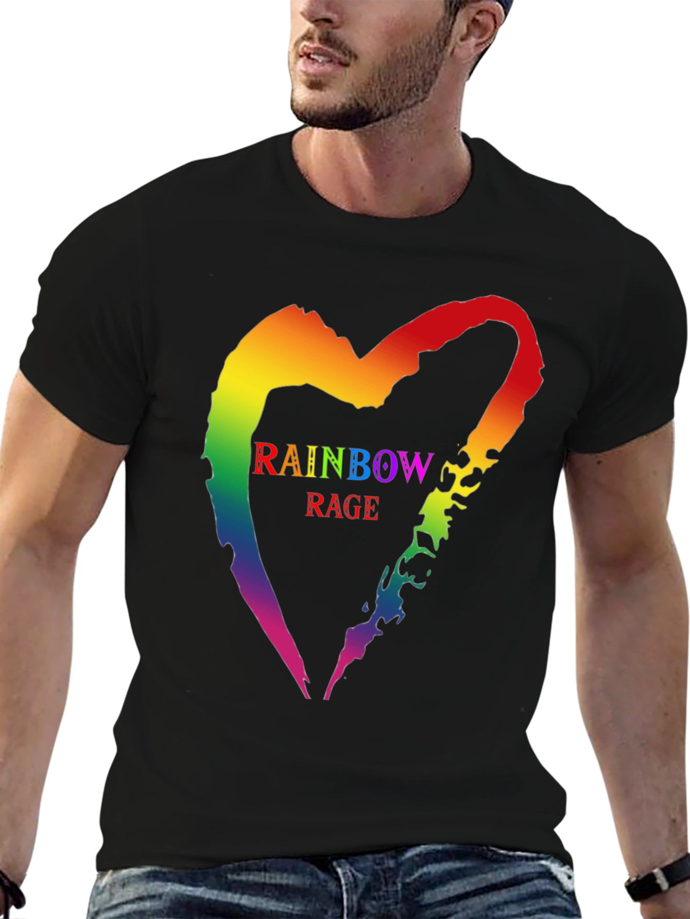 Rainbow Rage Heart T-Shirt - Prideful Graphic Tee