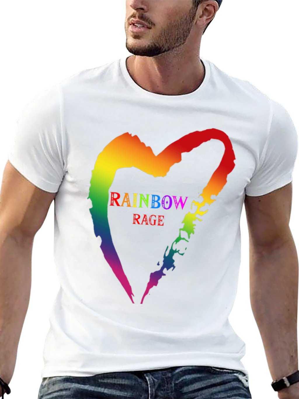 Rainbow Rage Heart T-Shirt - Prideful Graphic Tee