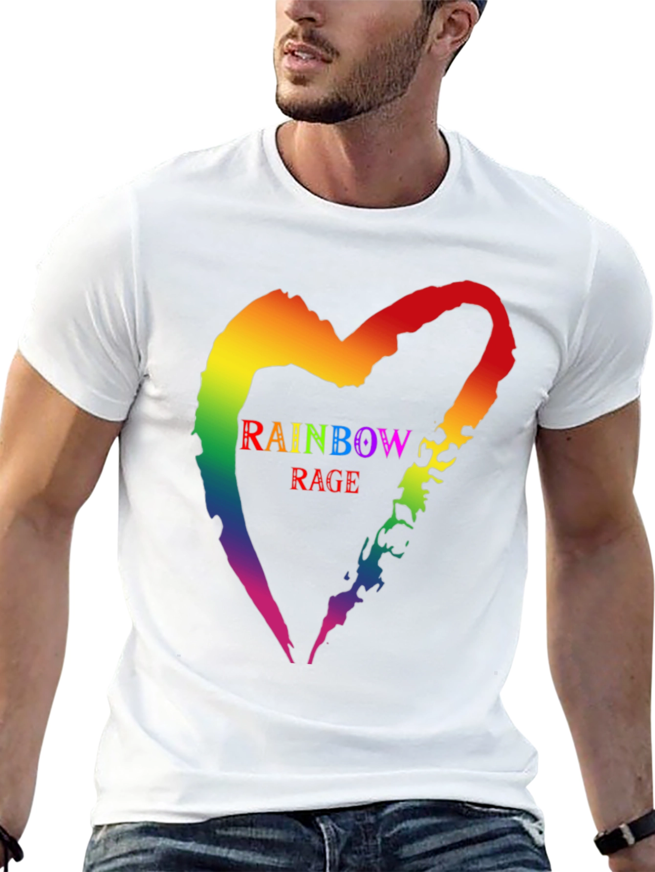 Rainbow Rage Heart T-Shirt - Prideful Graphic Tee