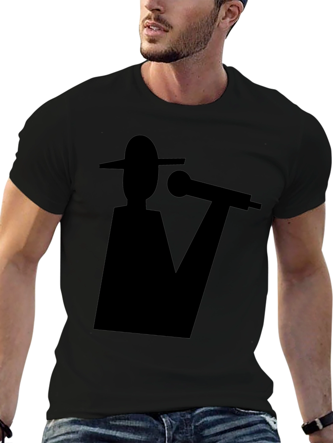 Abstract Musician Black Graphic Tee