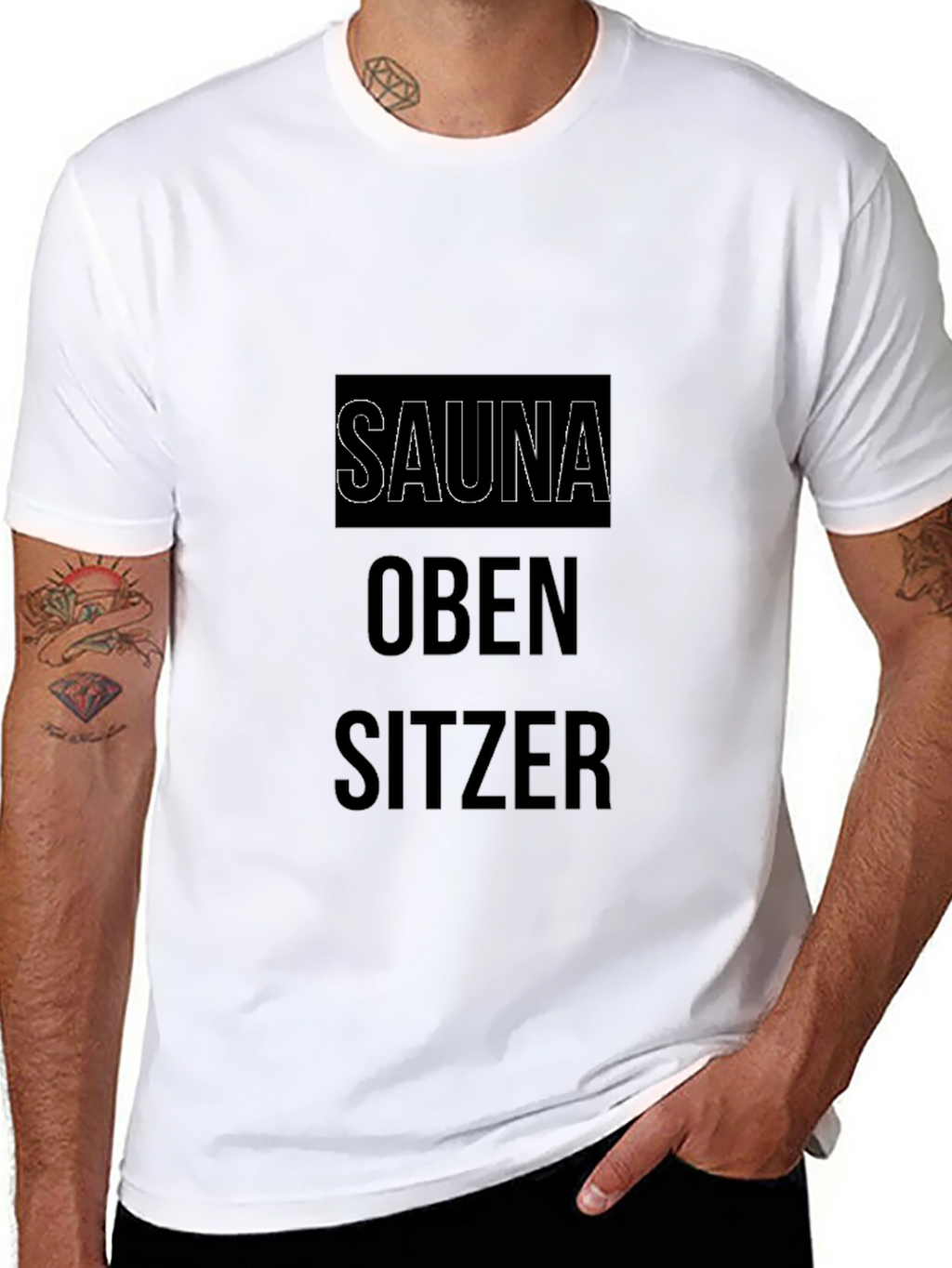 Sauna Oben Sitzer Funny T-Shirt