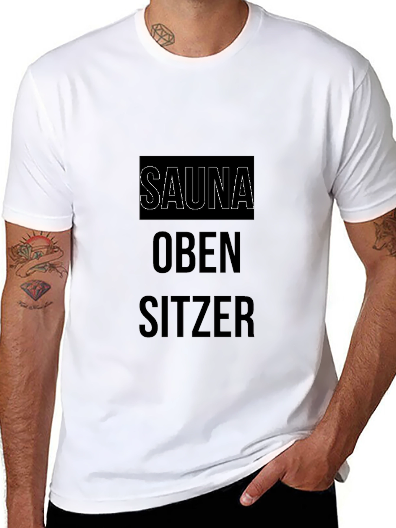 Sauna Oben Sitzer Funny T-Shirt