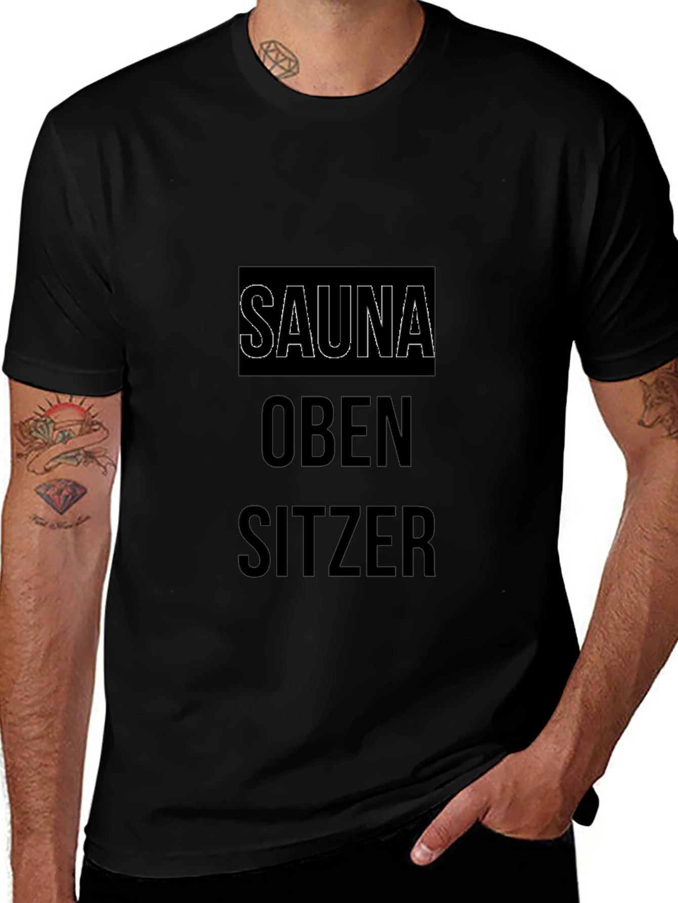 Sauna Oben Sitzer Funny T-Shirt