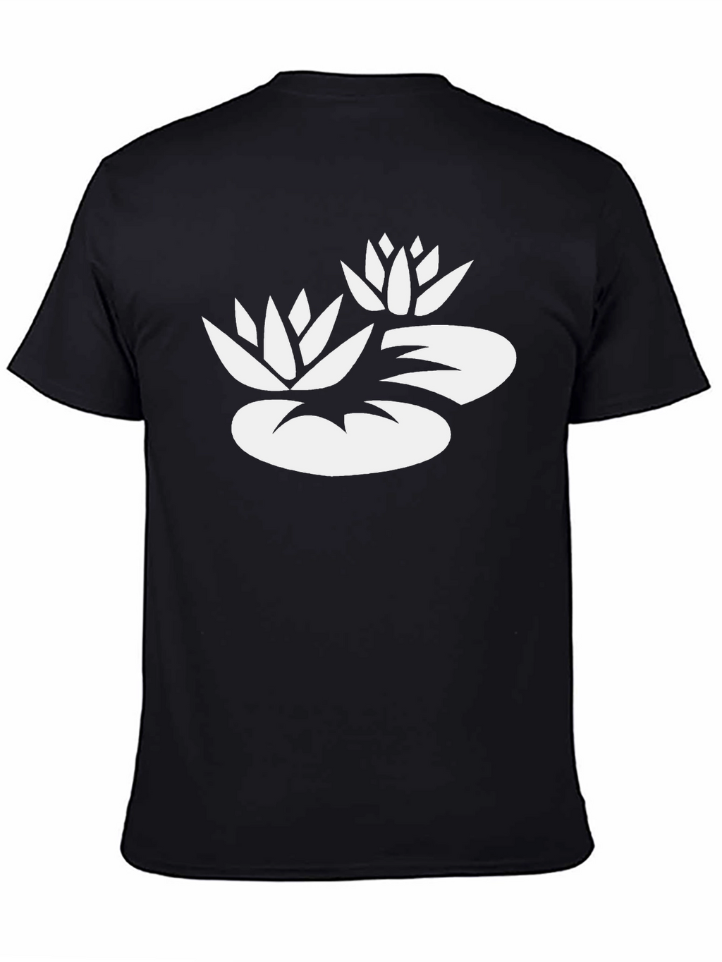 Lotus Flower Graphic Tee - Black Cotton Blend