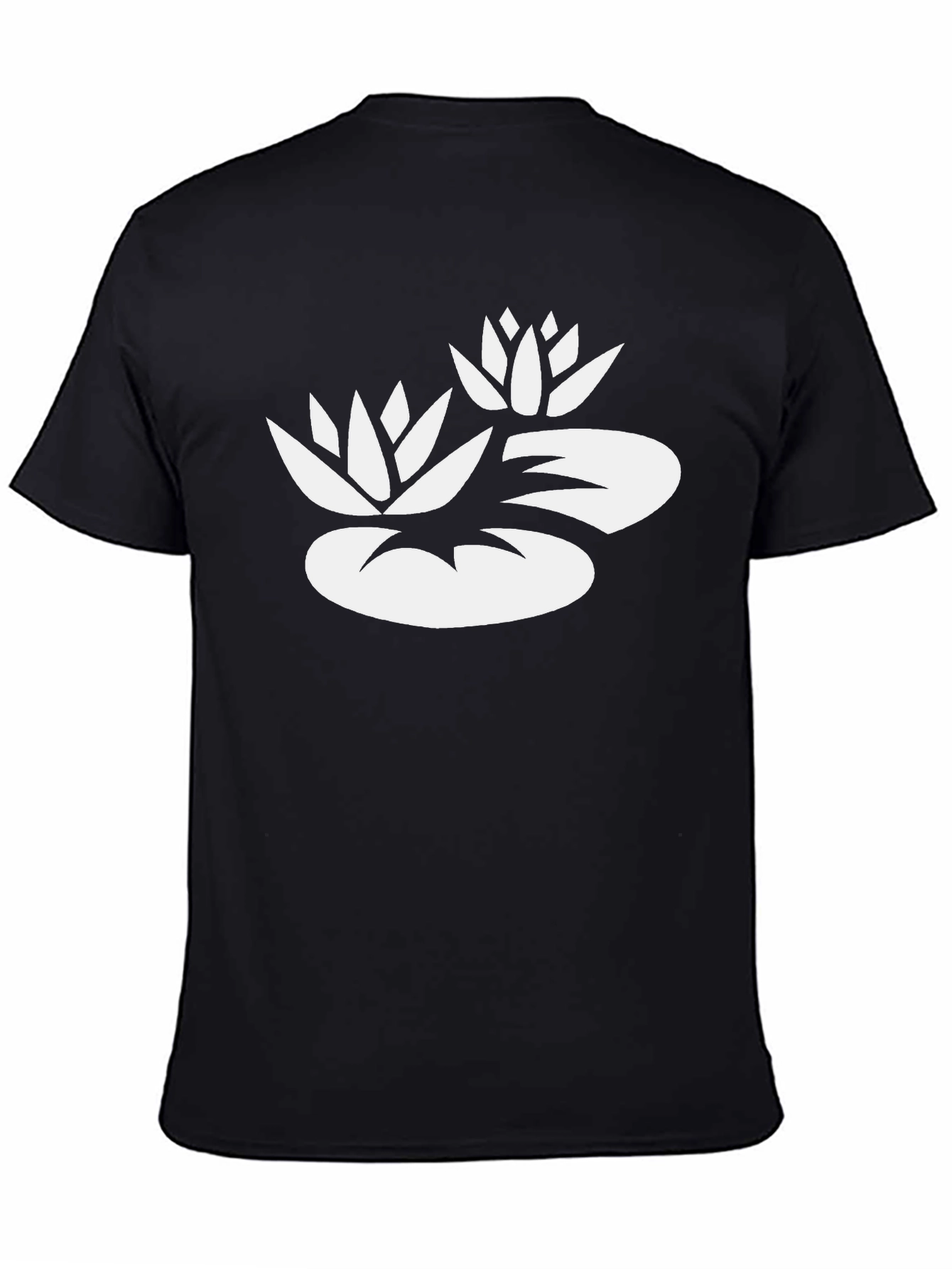 Lotus Flower Graphic Tee - Black Cotton Blend