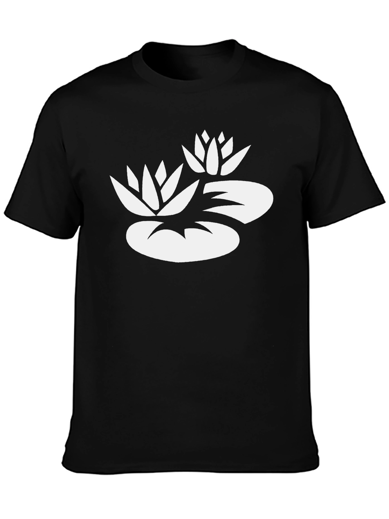 Lotus Flower Graphic Tee - Black Cotton Blend