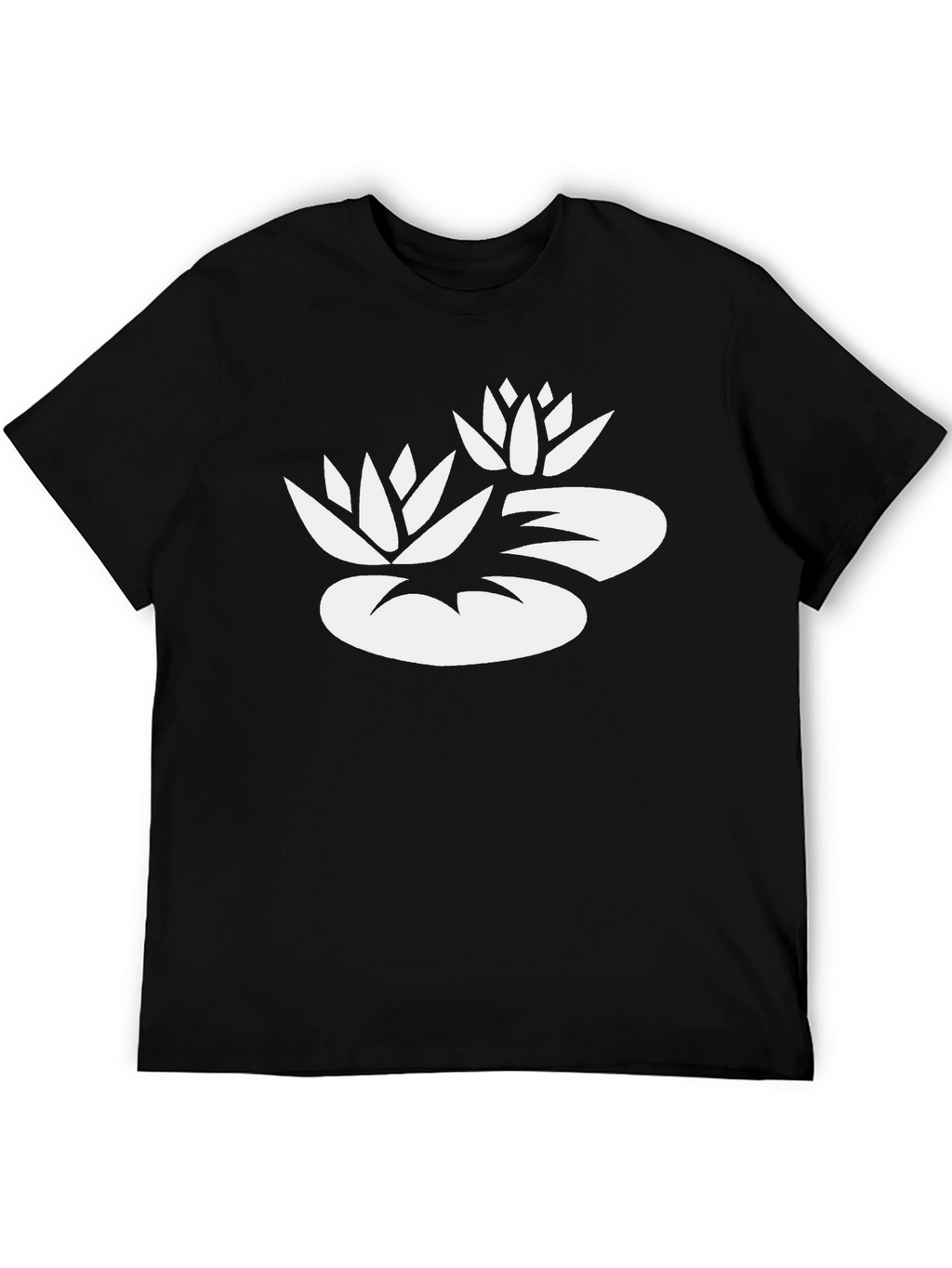 Lotus Flower Graphic Tee - Black Cotton Blend