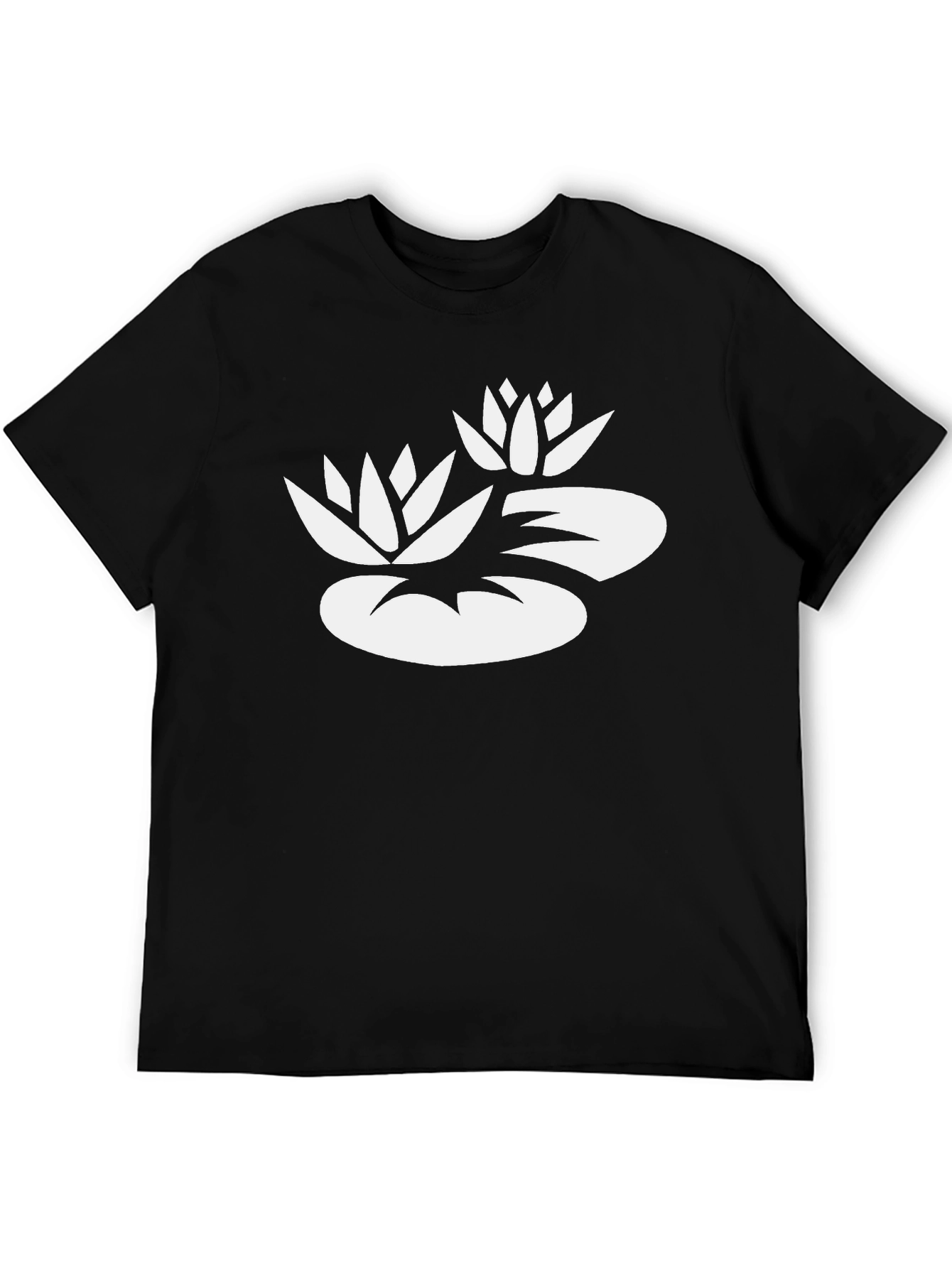 Lotus Flower Graphic Tee - Black Cotton Blend