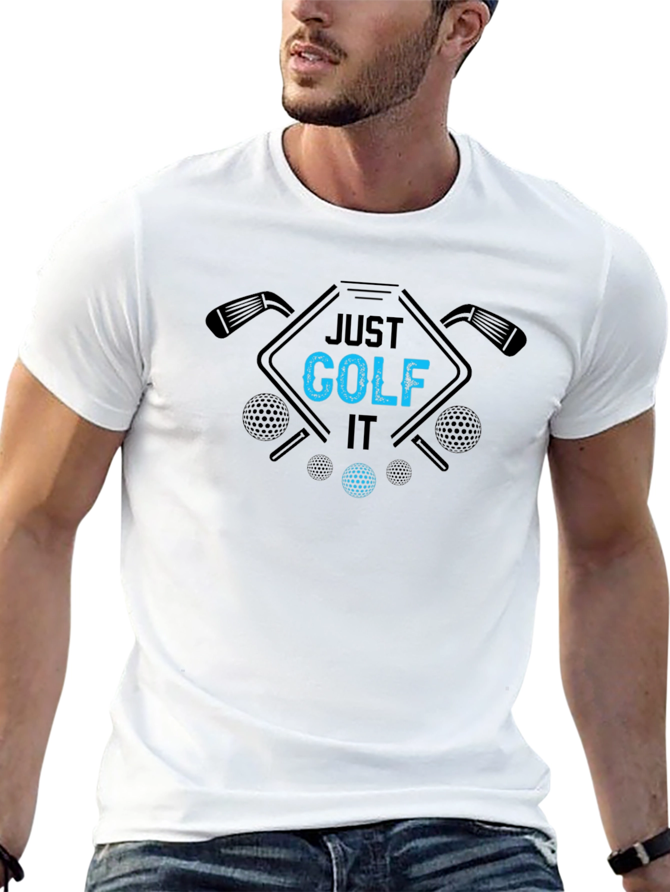 Just Golf It Black Tee