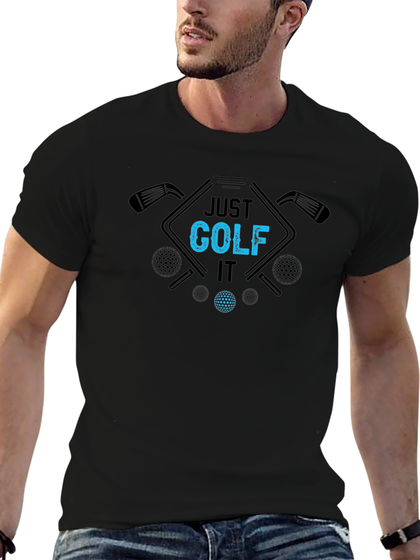 Just Golf It Black Tee