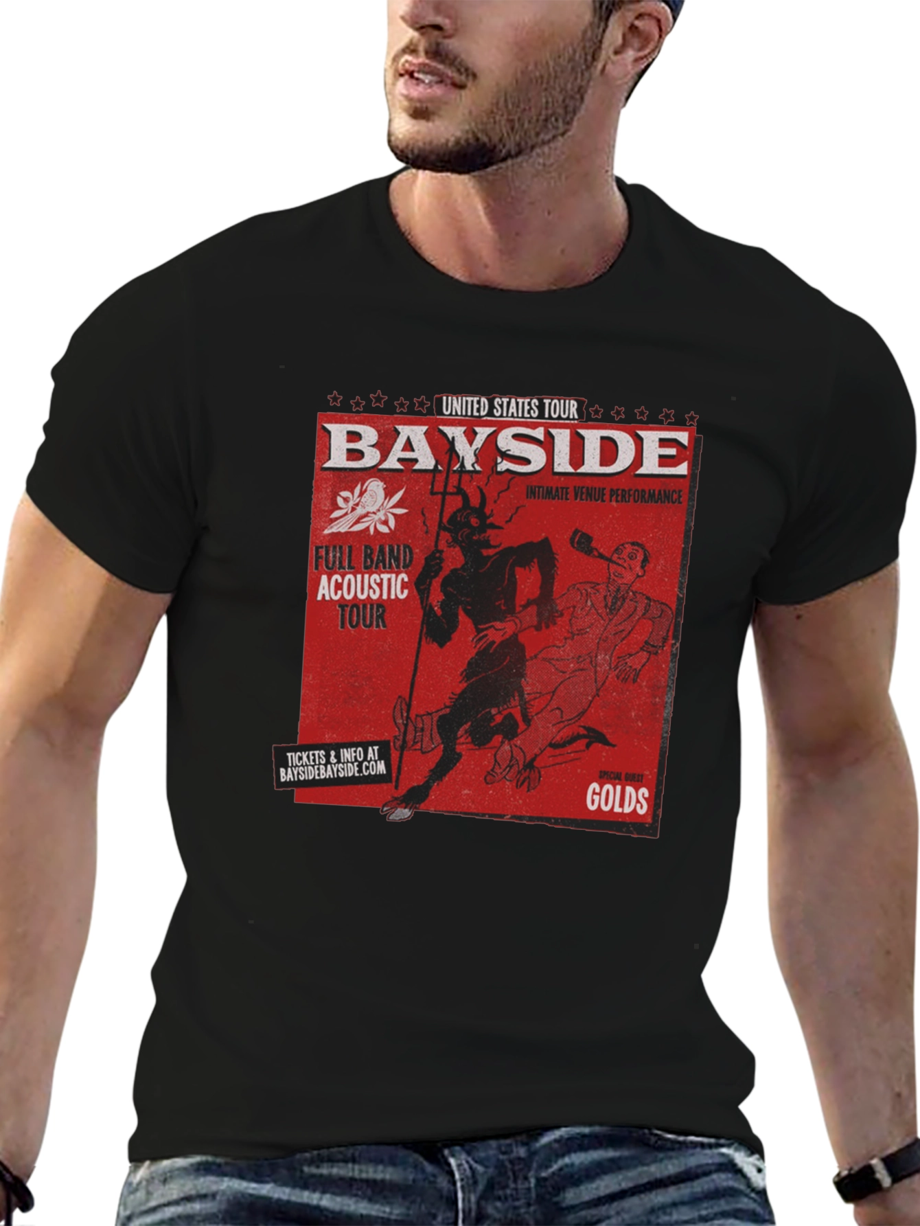 Bayside Band Tour Graphic T-Shirt - Devil and Man Design