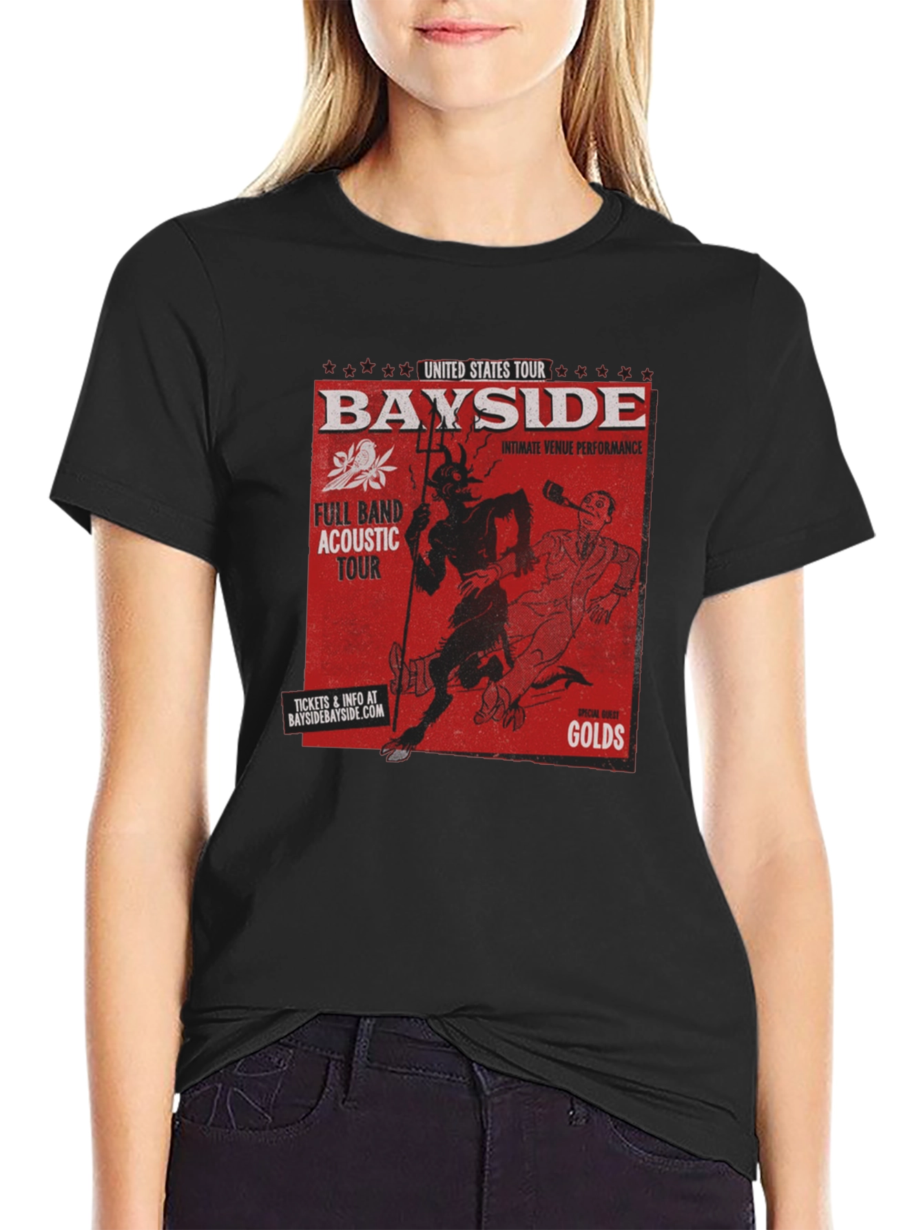 Bayside Band Tour Graphic T-Shirt - Devil and Man Design
