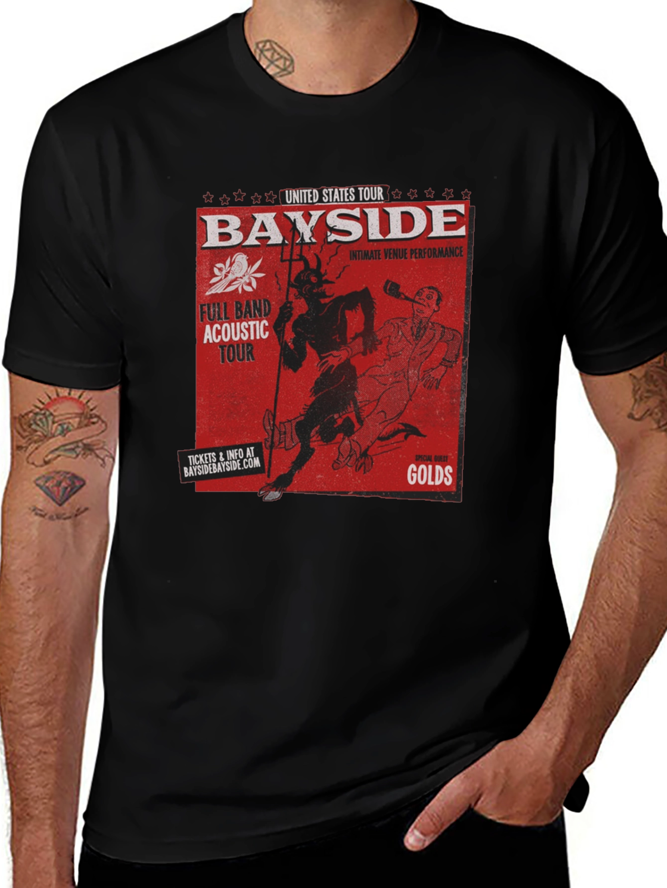 Bayside Band Tour Graphic T-Shirt - Devil and Man Design