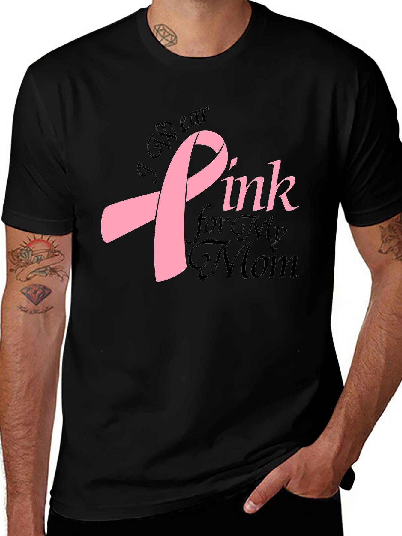 I Wear Pink For My Mom T-Shirt - Breast Cancer Awareness