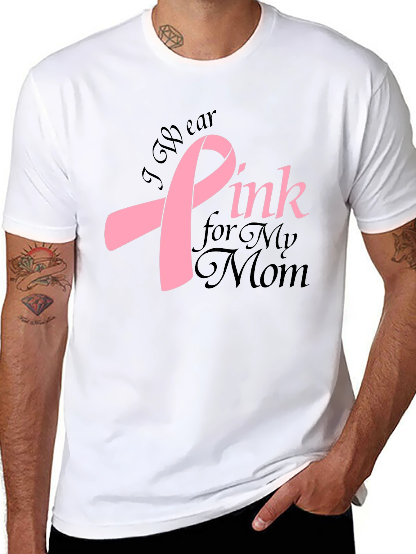 I Wear Pink For My Mom T-Shirt - Breast Cancer Awareness