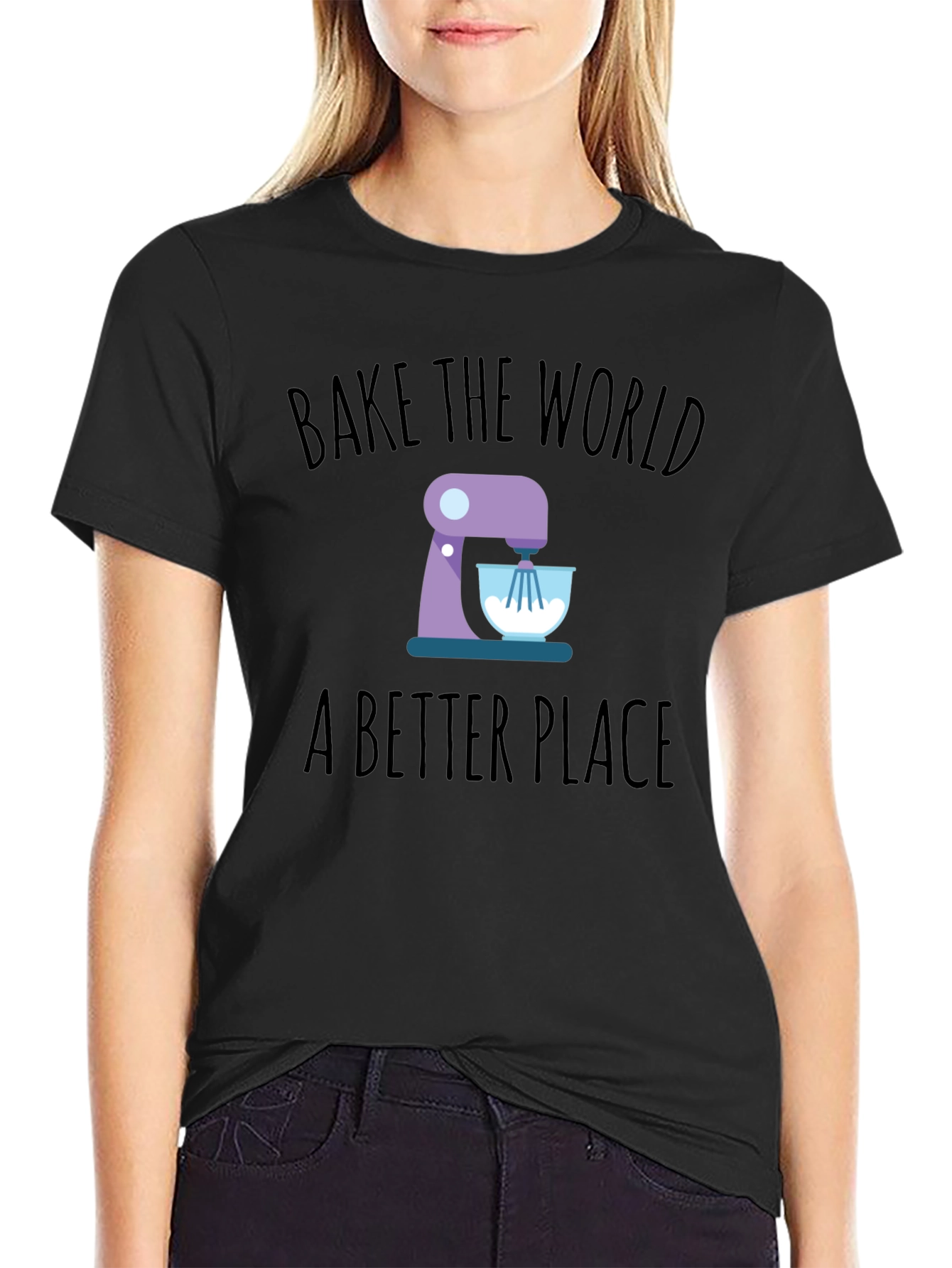 Bake the World T-Shirt - Stand Mixer Design