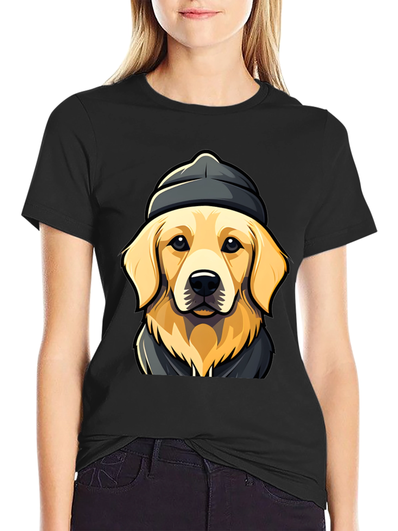 Dog in Beanie T-Shirt - Cool Canine Tee