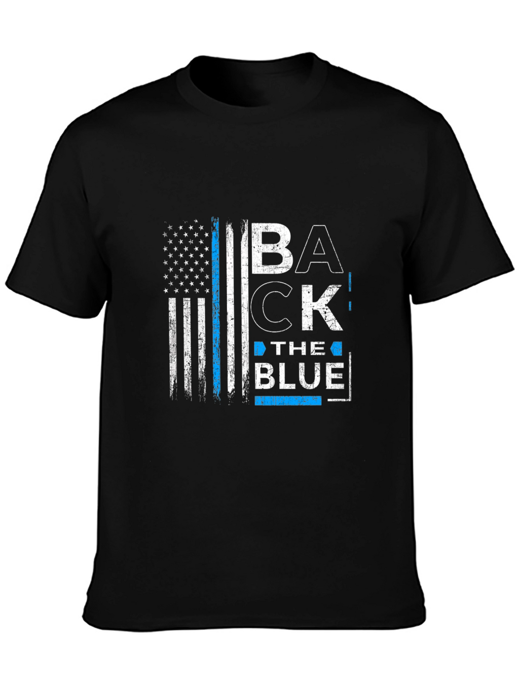 Back the Blue American Flag Graphic T-Shirt