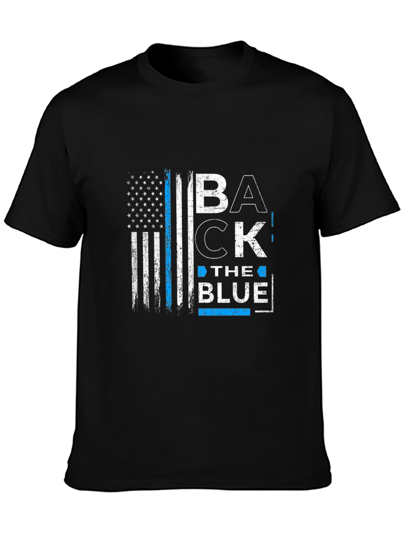 Back the Blue American Flag Graphic T-Shirt