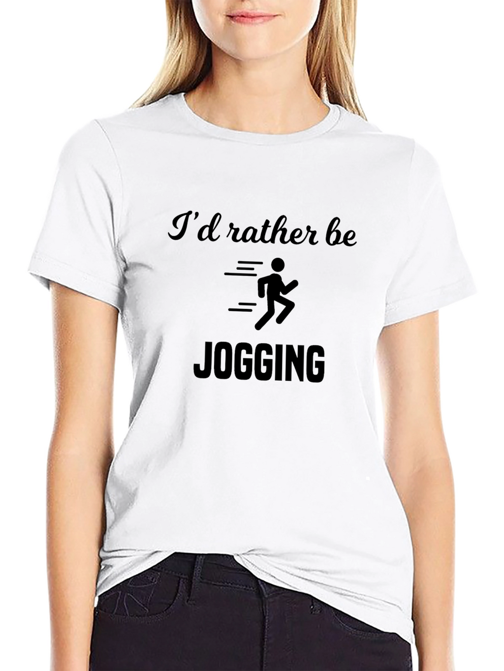 Id Rather Be Jogging Mens Black T-Shirt