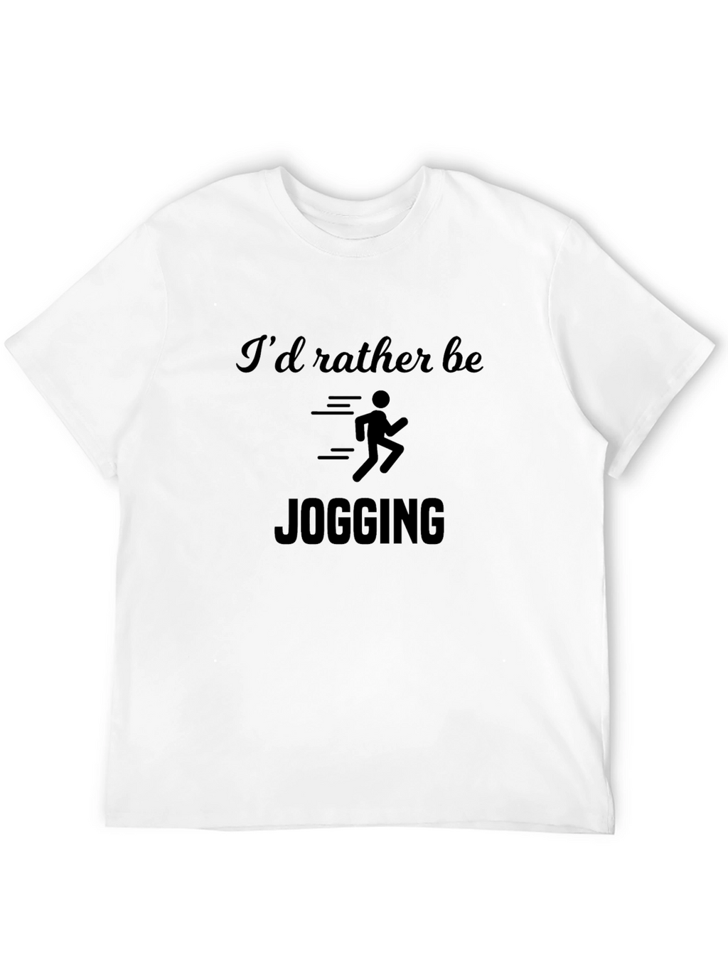 Id Rather Be Jogging Mens Black T-Shirt