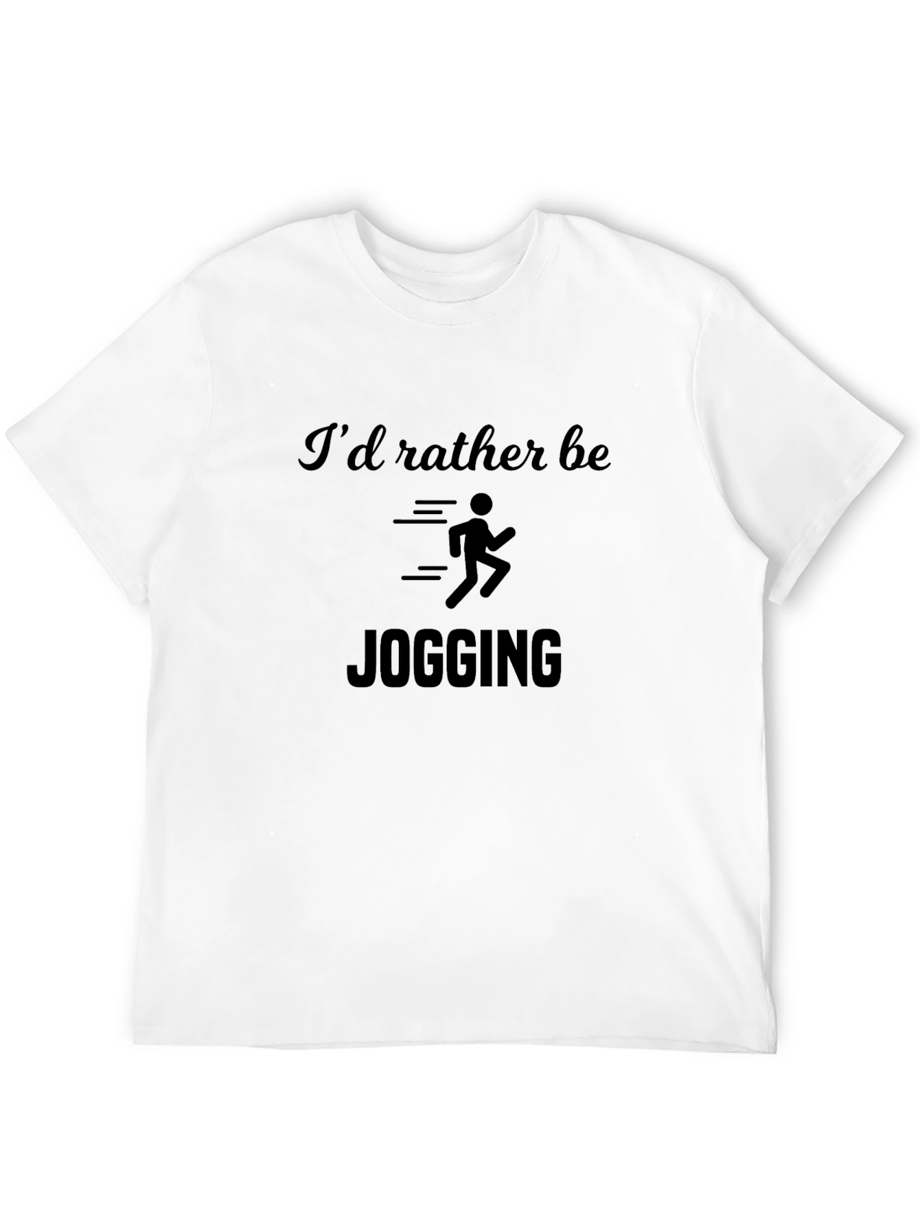 Id Rather Be Jogging Mens Black T-Shirt