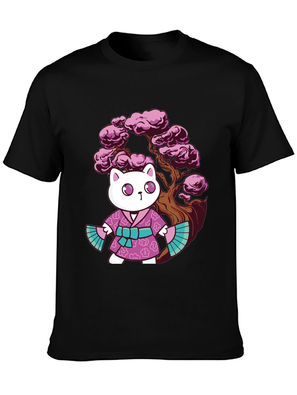 Kawaii Cat Kimono Graphic Tee