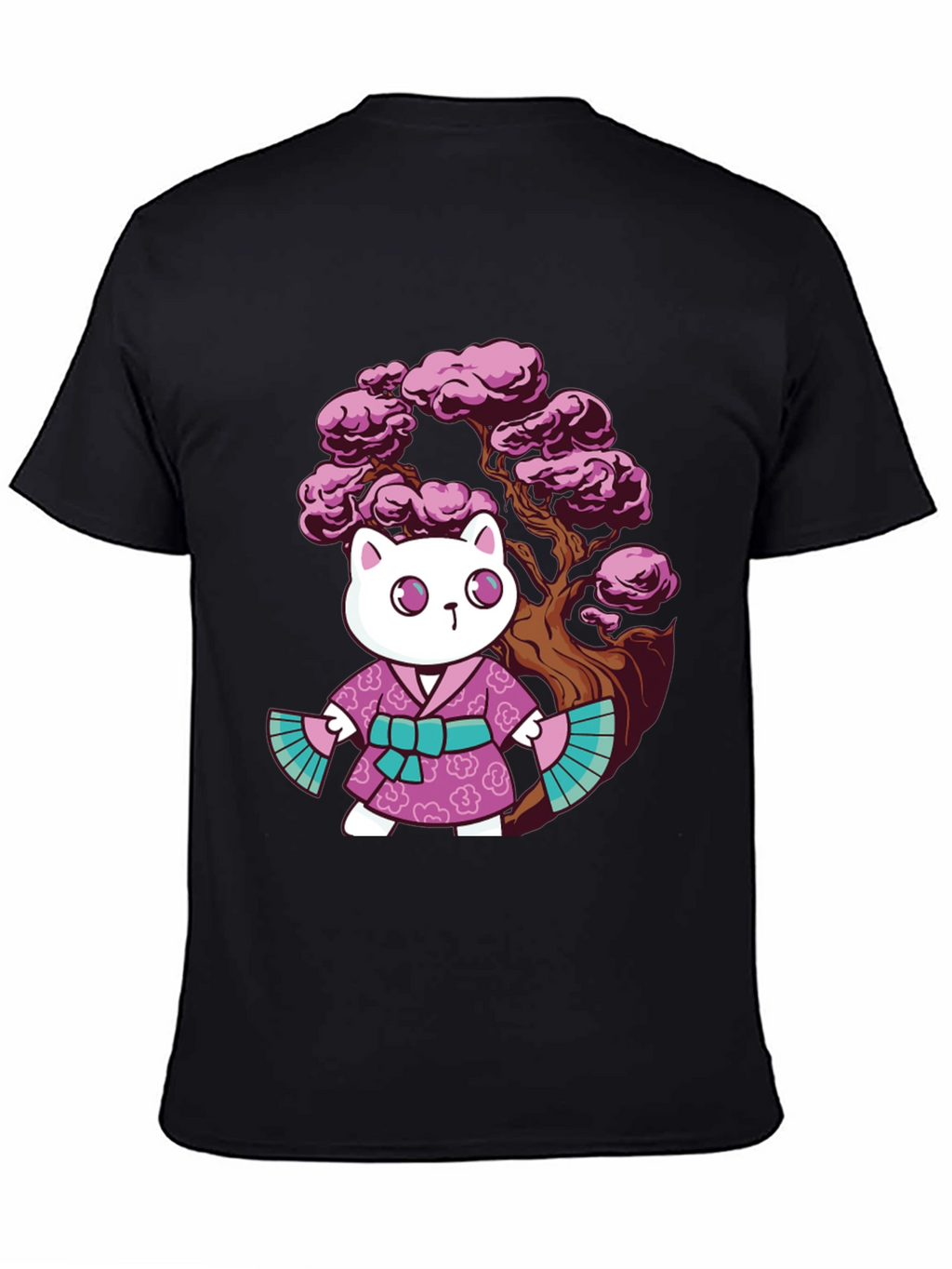 Kawaii Cat Kimono Graphic Tee