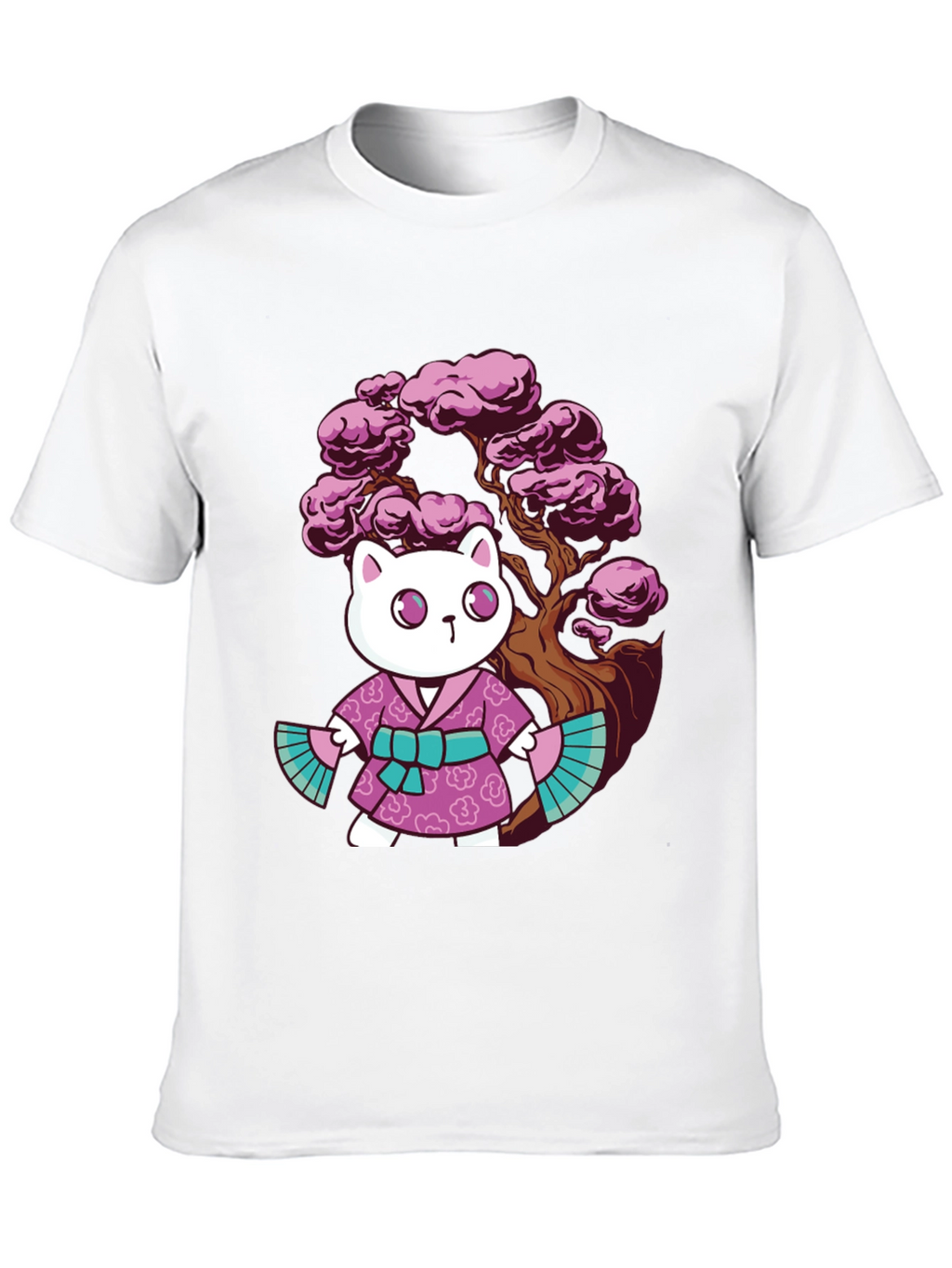 Kawaii Cat Kimono Graphic Tee