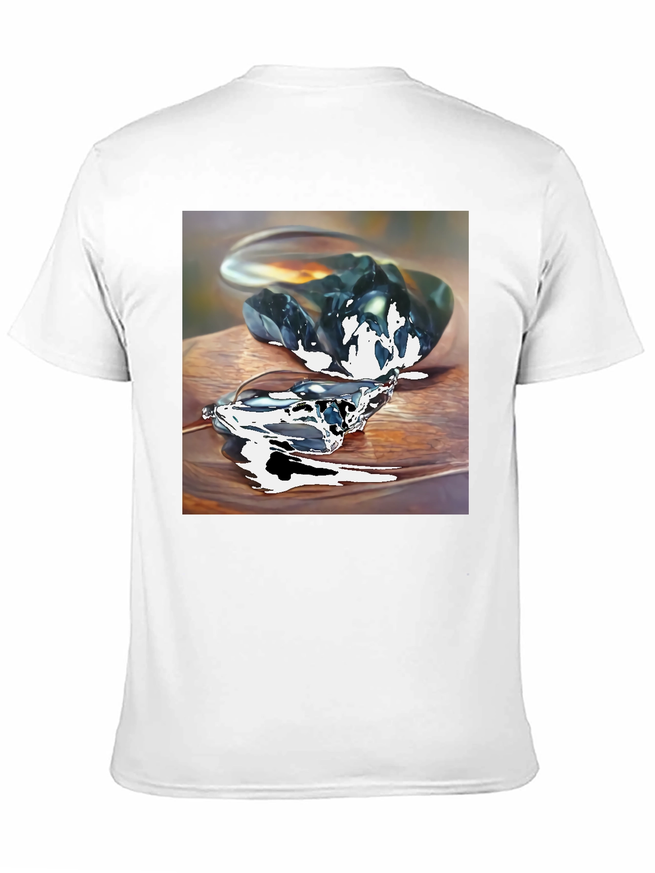 Abstract Stone Art Mens Black T-Shirt