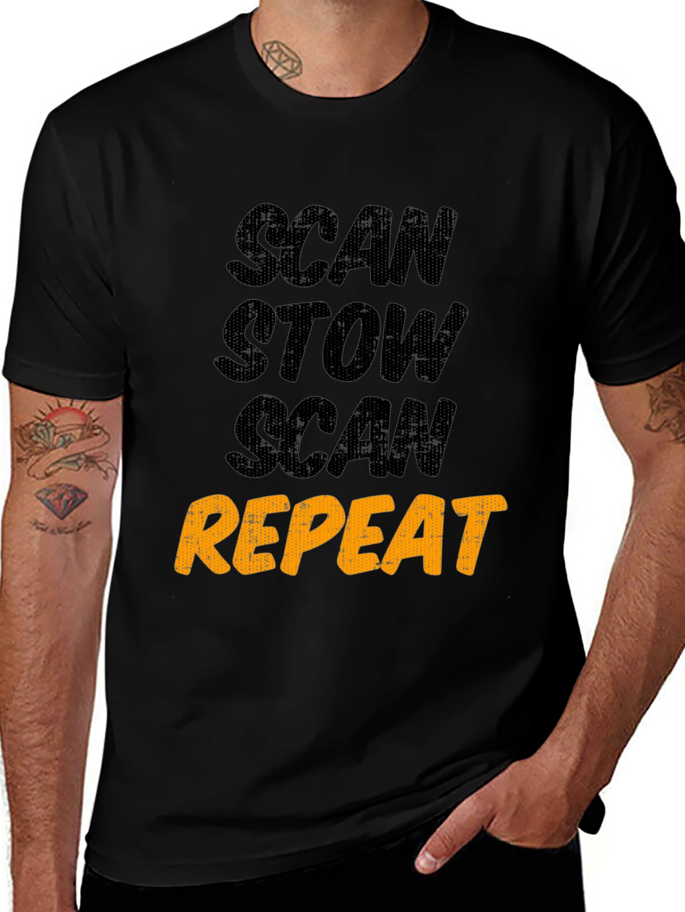 Scan Stow Scan Repeat Graphic Tee