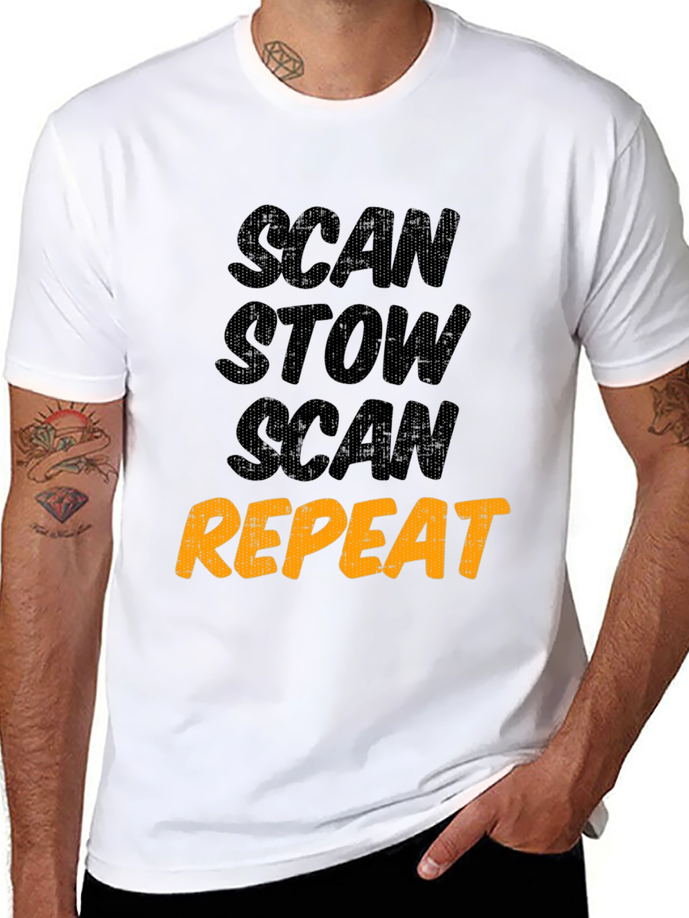 Scan Stow Scan Repeat Graphic Tee