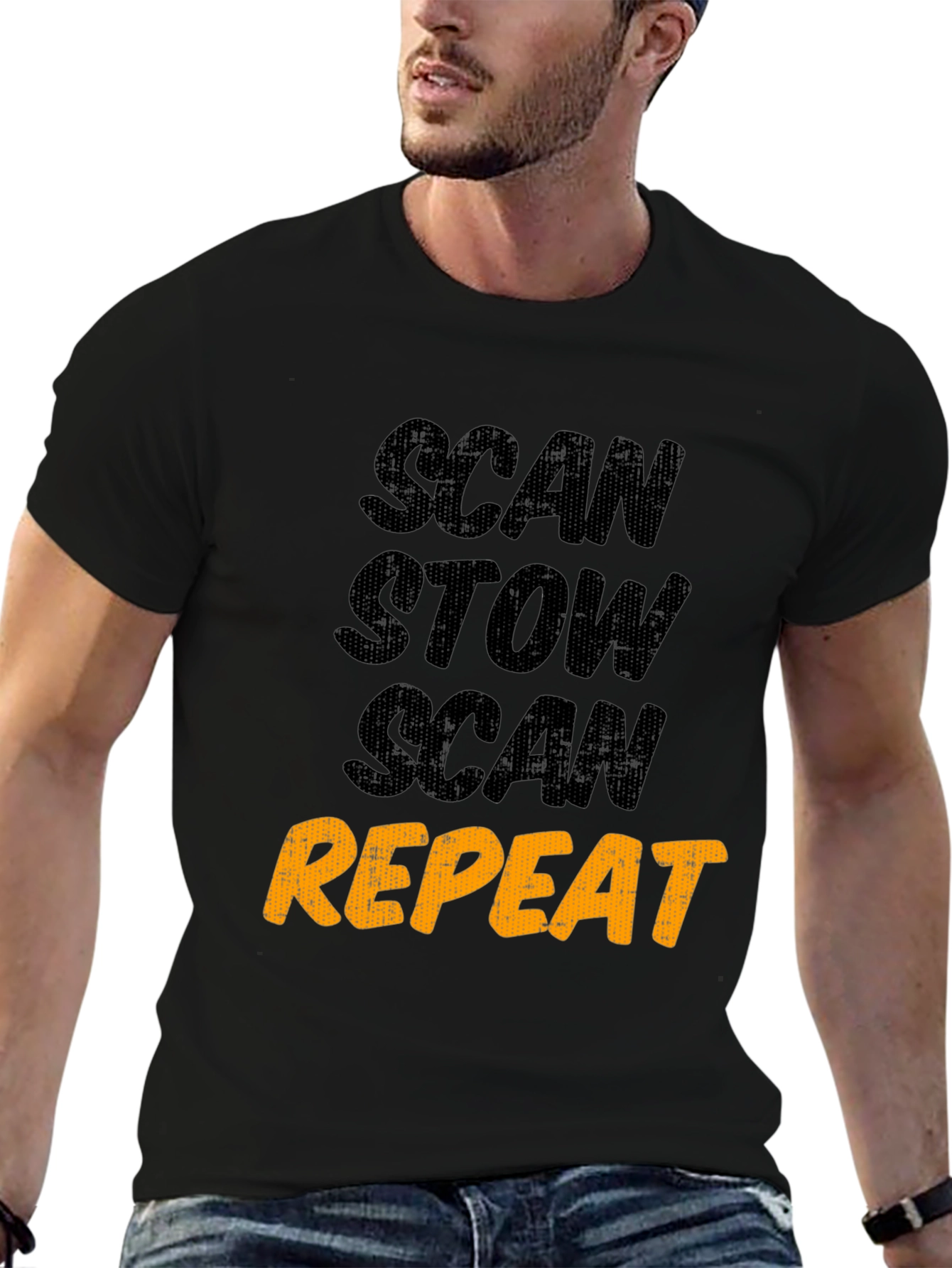 Scan Stow Scan Repeat Graphic Tee