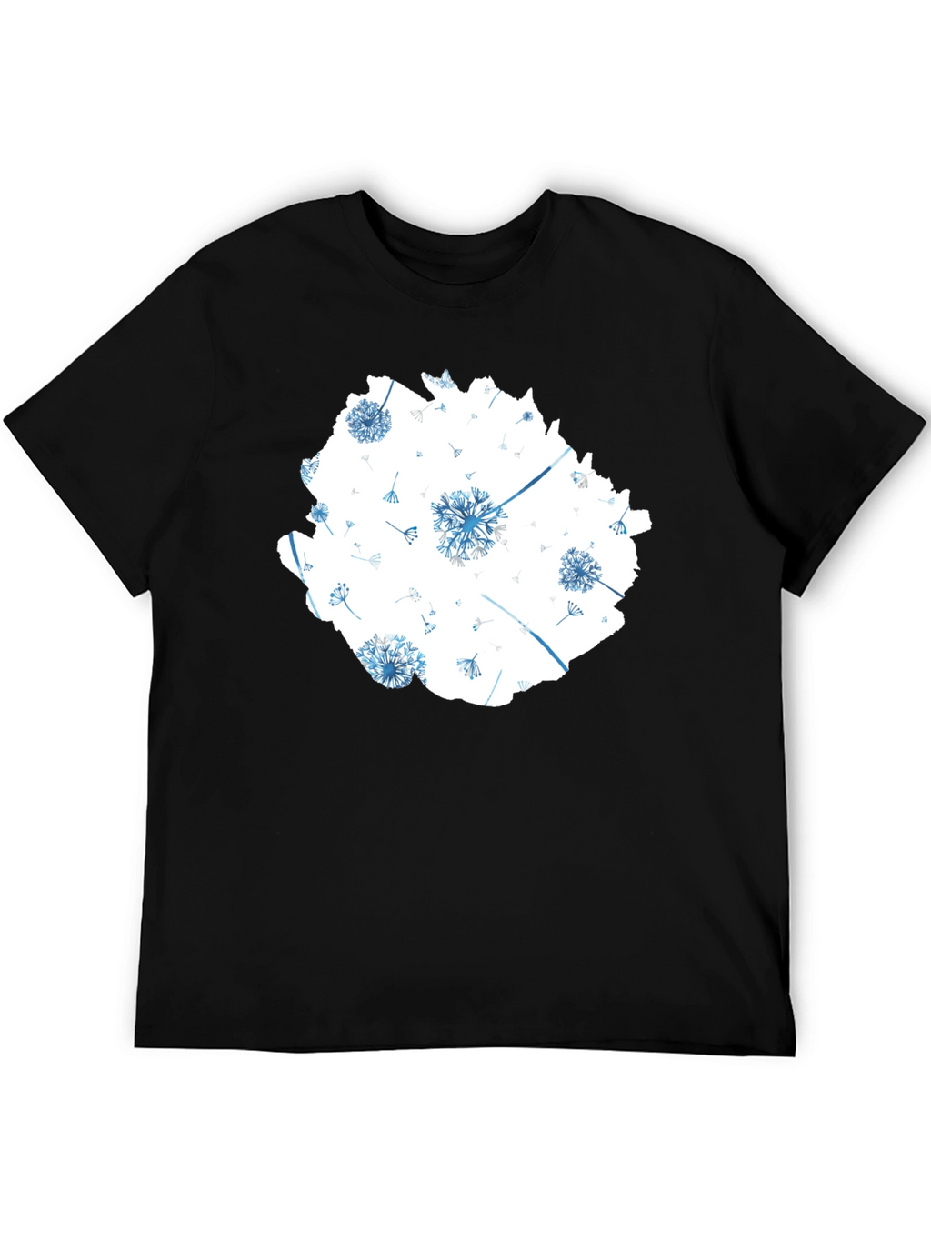 Dandelion Print Black T-Shirt