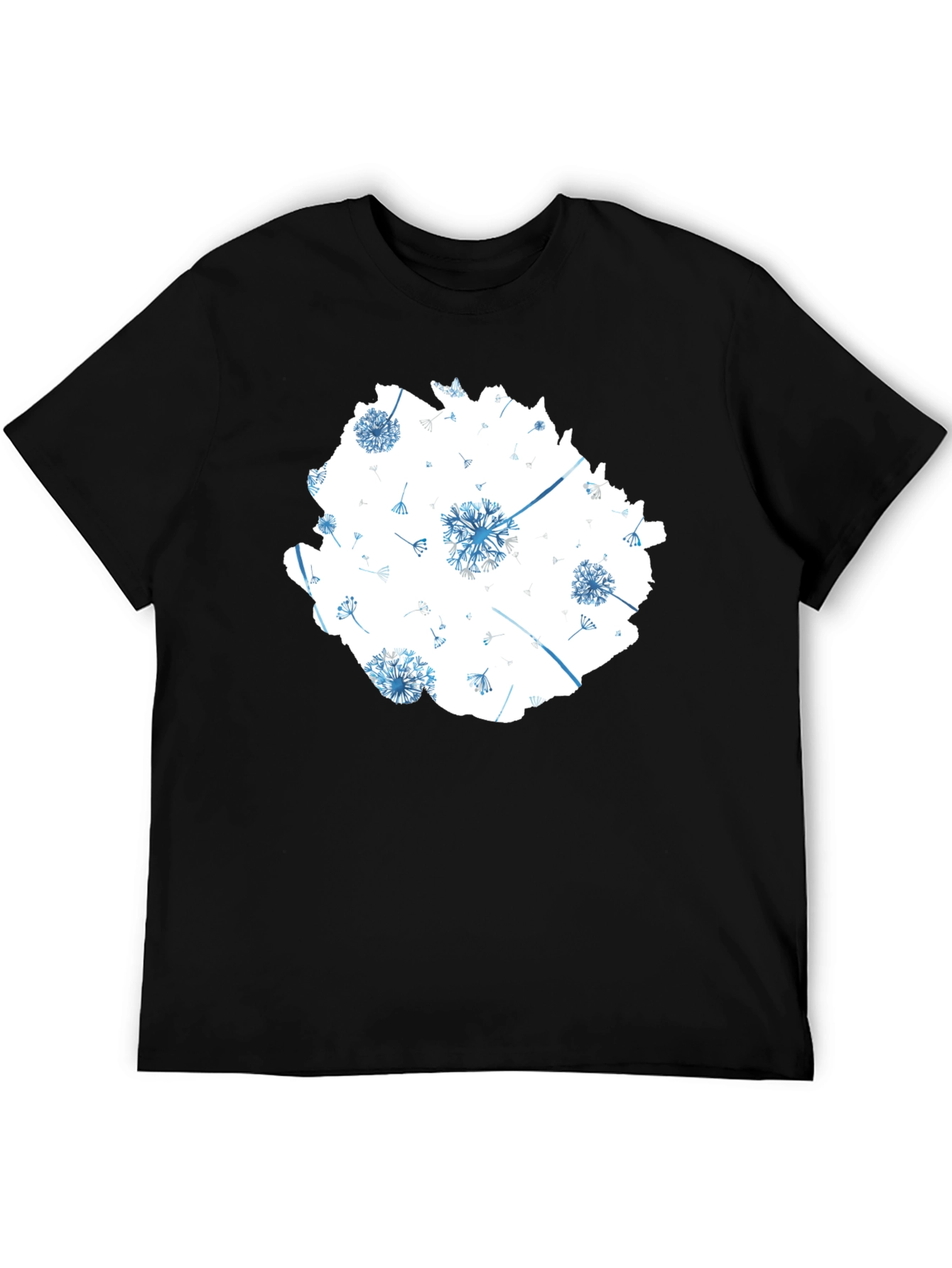 Dandelion Print Black T-Shirt