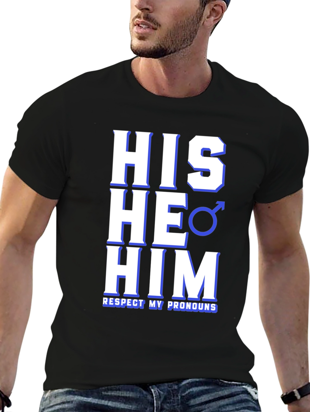 Respect Pronouns T-Shirt - His He Him