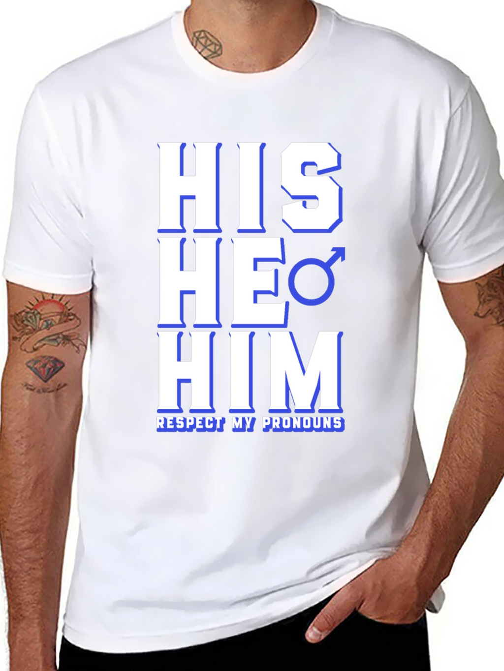 Respect Pronouns T-Shirt - His He Him