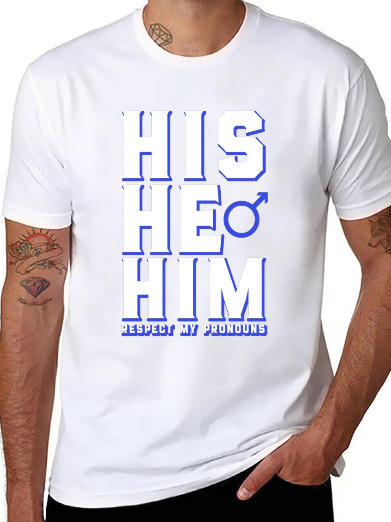 Respect Pronouns T-Shirt - His He Him