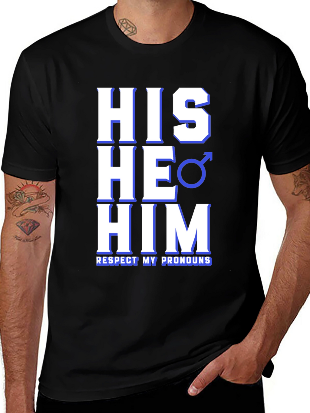 Respect Pronouns T-Shirt - His He Him