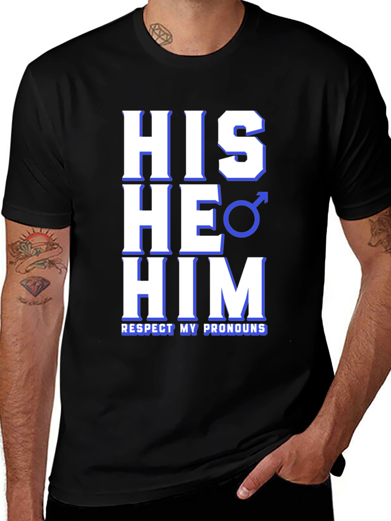 Respect Pronouns T-Shirt - His He Him