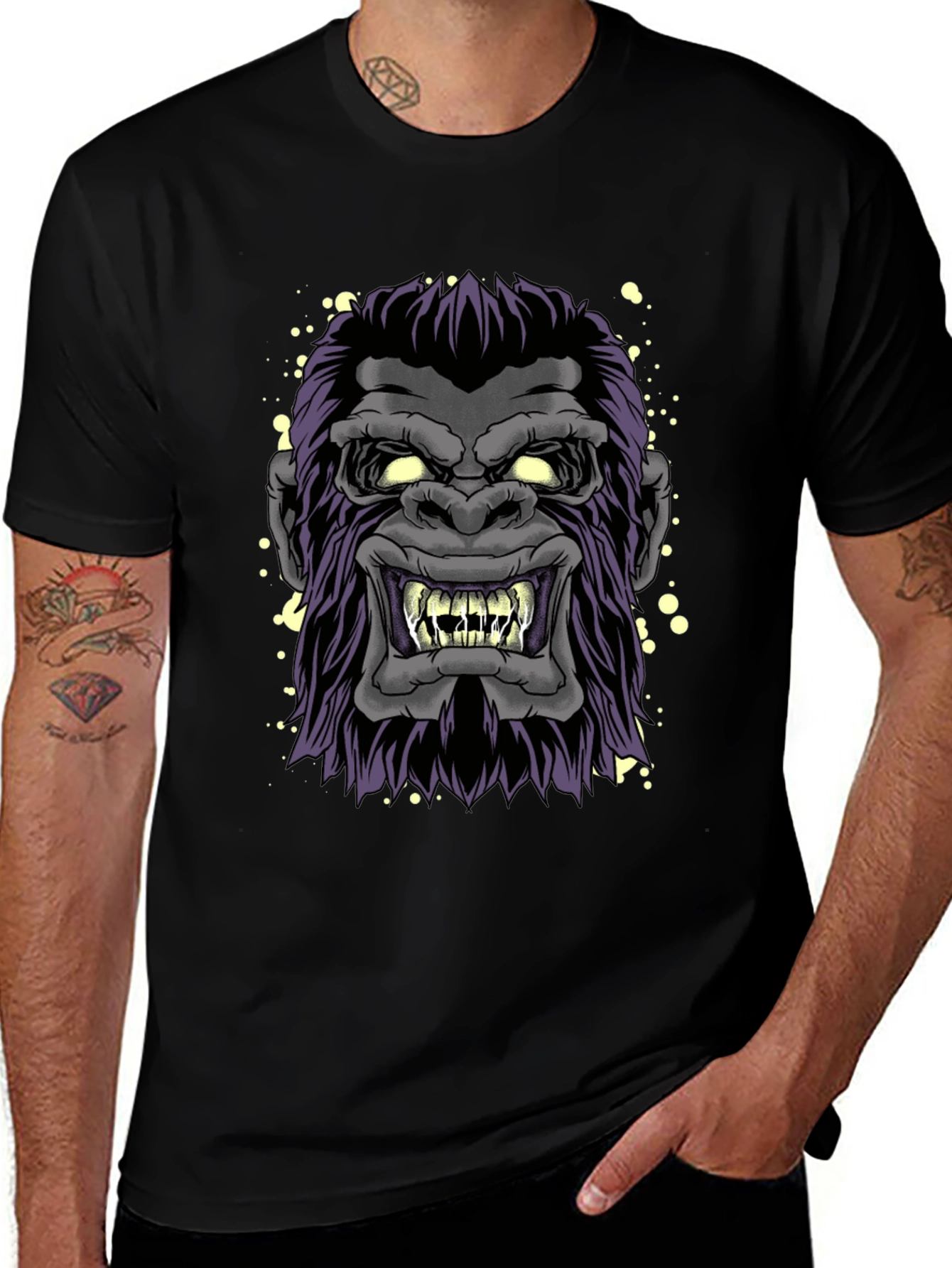 Angry Gorilla Graphic Tee - Mens Black T-Shirt