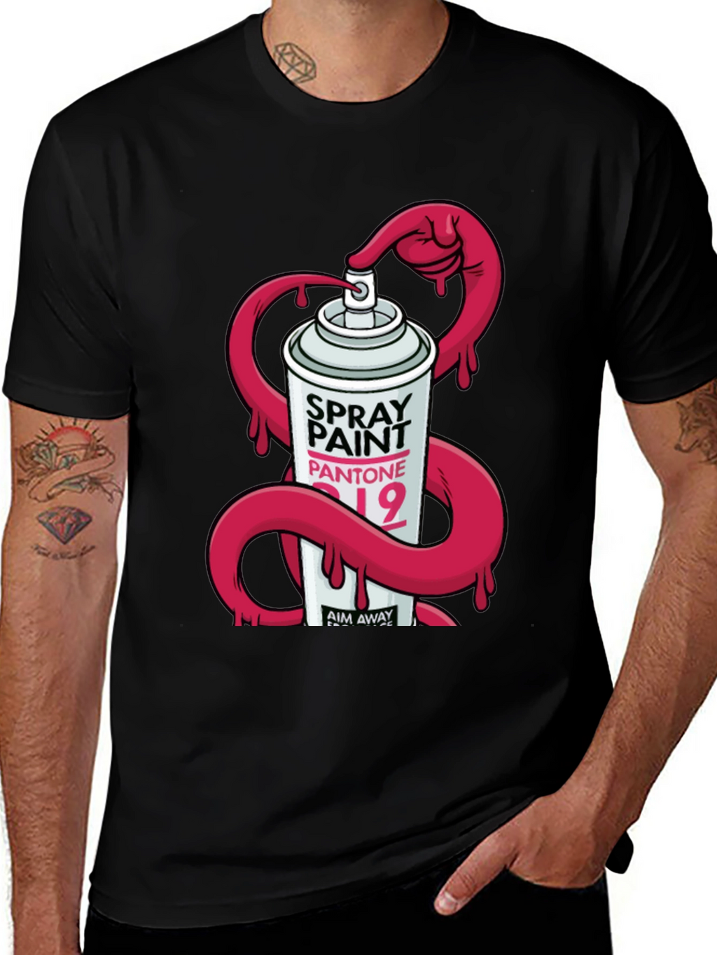 Spray Paint Graphic T-Shirt - Modern Design