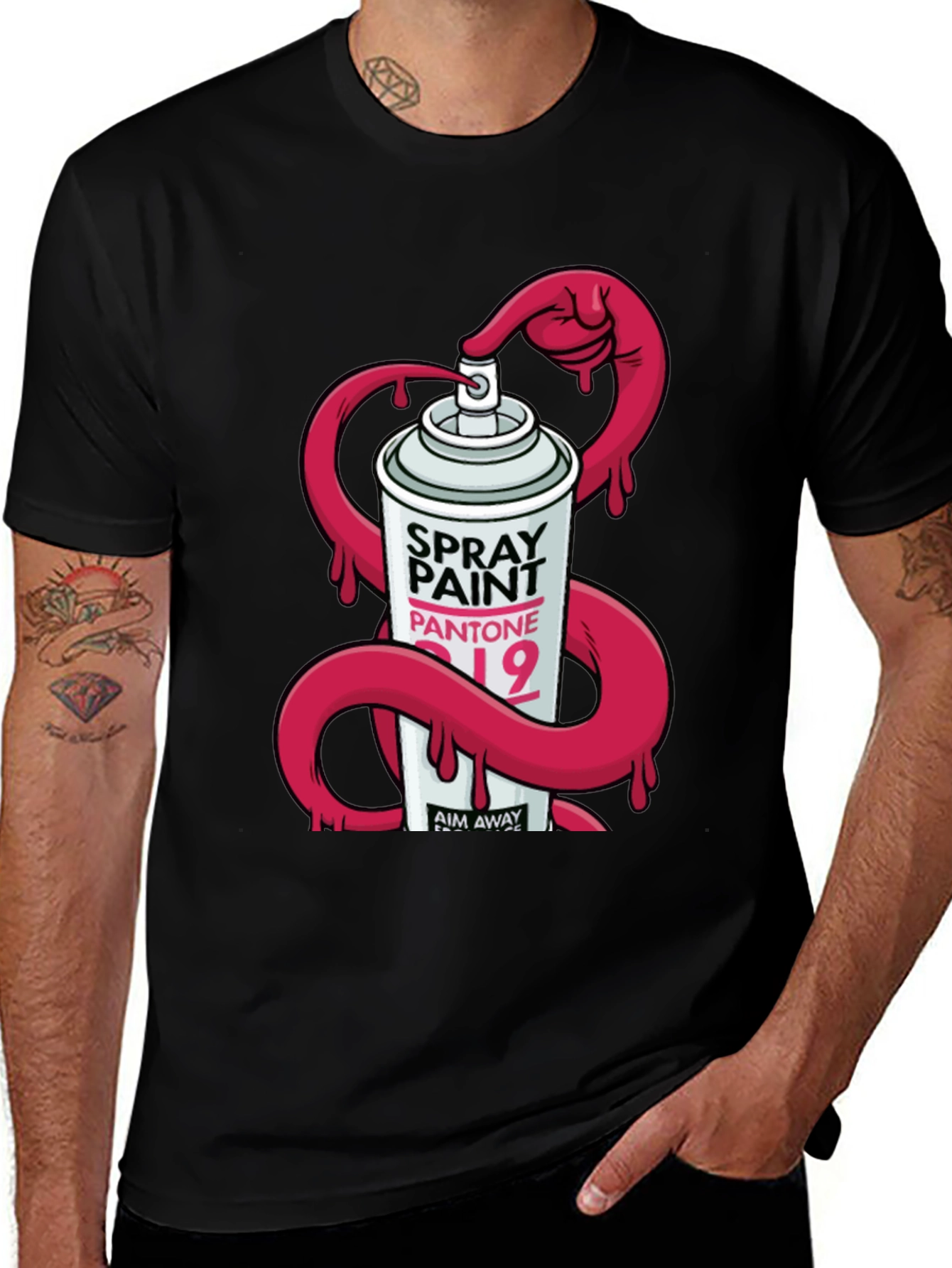 Spray Paint Graphic T-Shirt - Modern Design
