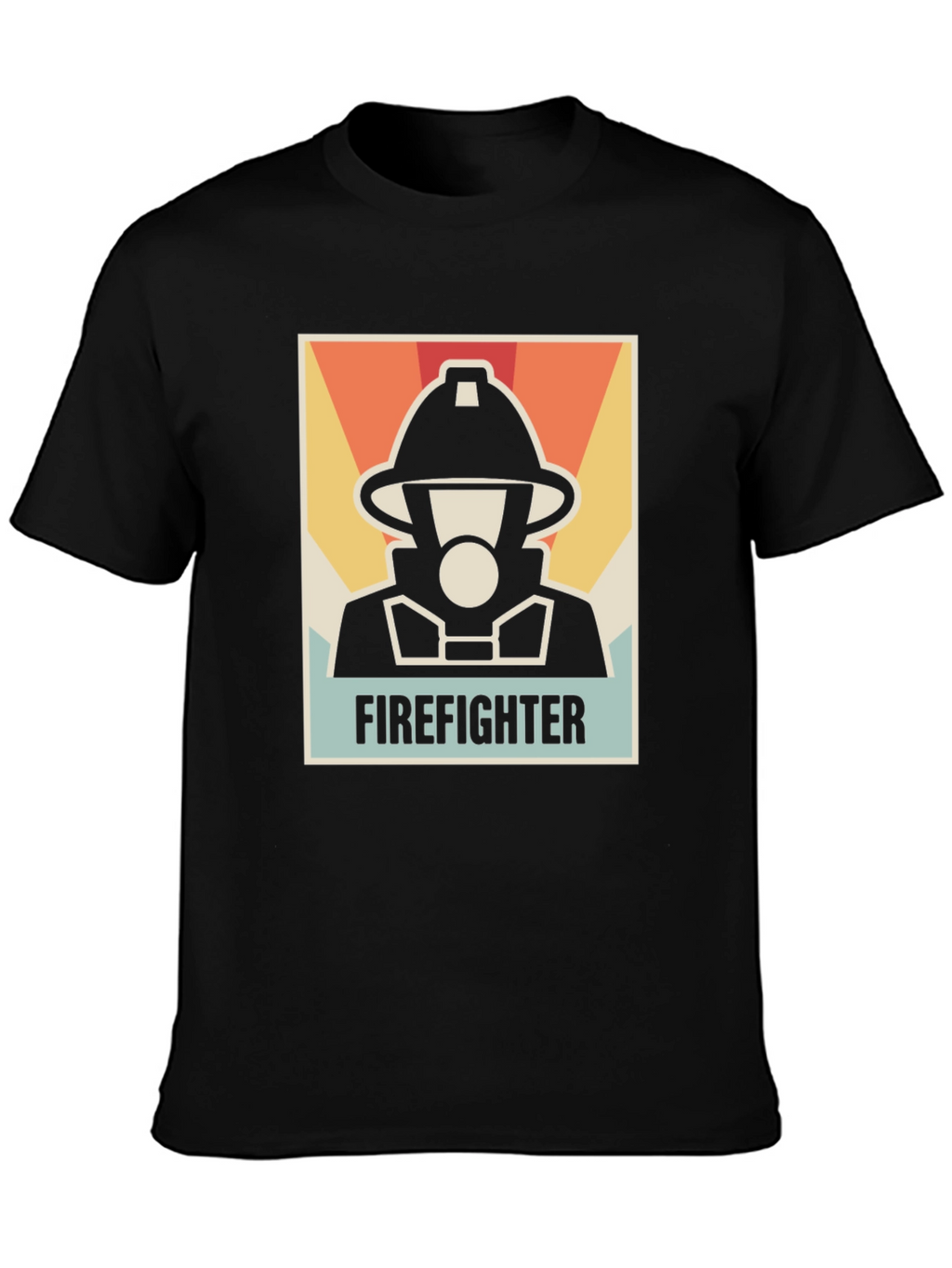 Firefighter Graphic Tee - Black Cotton T-Shirt