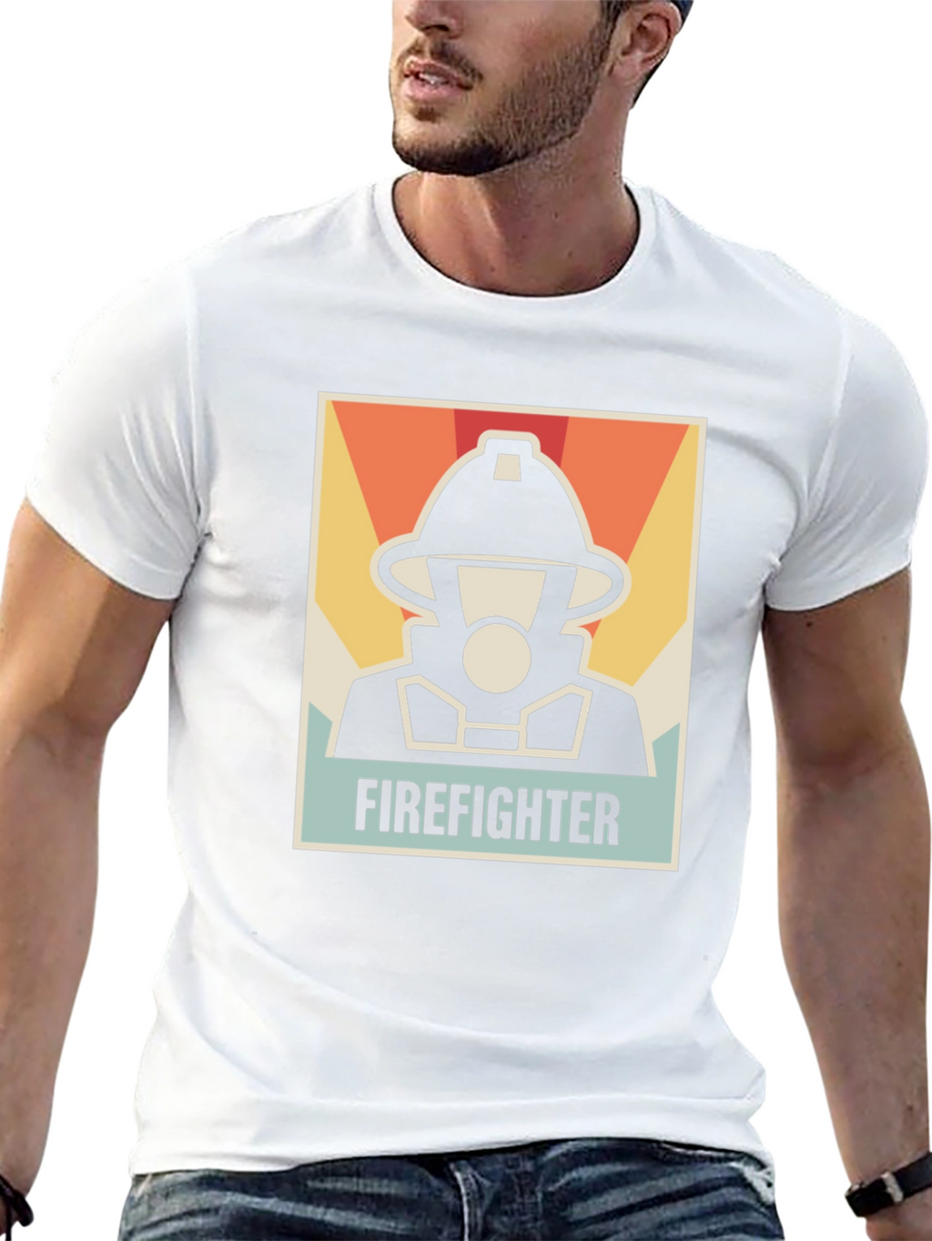 Firefighter Graphic Tee - Black Cotton T-Shirt