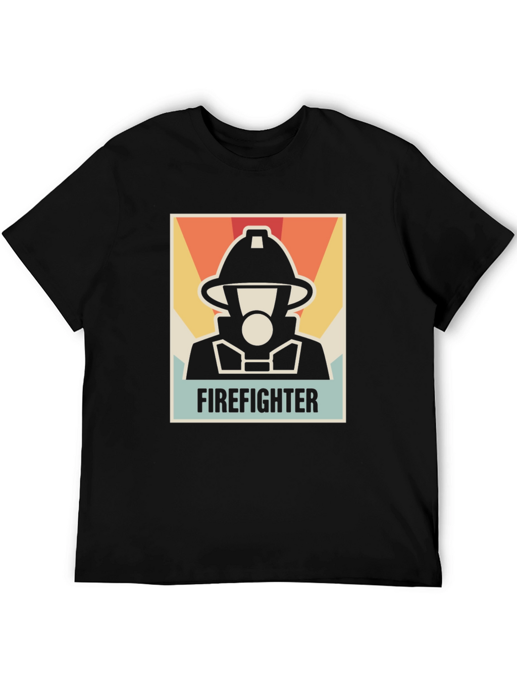 Firefighter Graphic Tee - Black Cotton T-Shirt