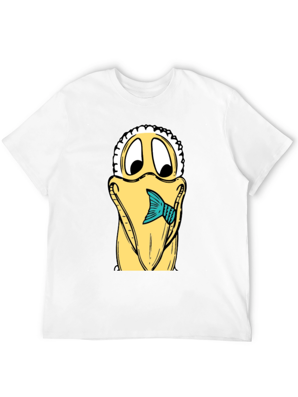 Cartoon Pelican Fish Graphic Tee