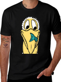 Cartoon Pelican Fish Graphic Tee