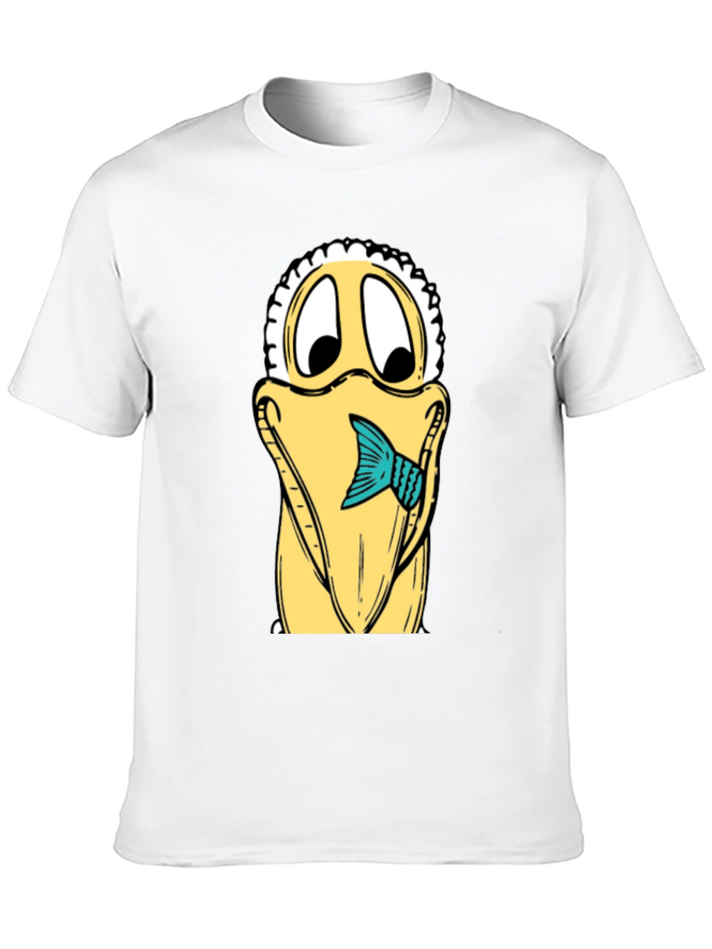Cartoon Pelican Fish Graphic Tee